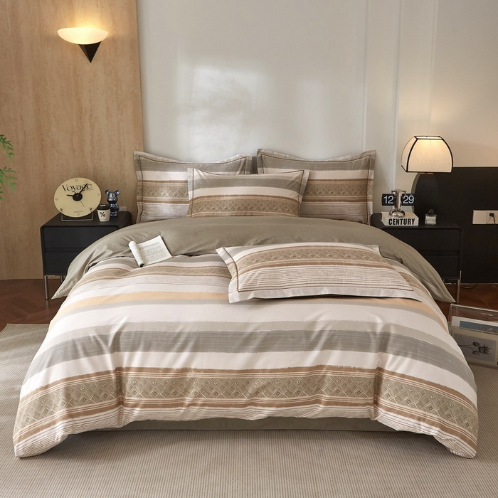 91家纺网 家纺一手货源 找家纺 沐白家居 2026新款亲肤舒适全棉印花四件套 罗马假日