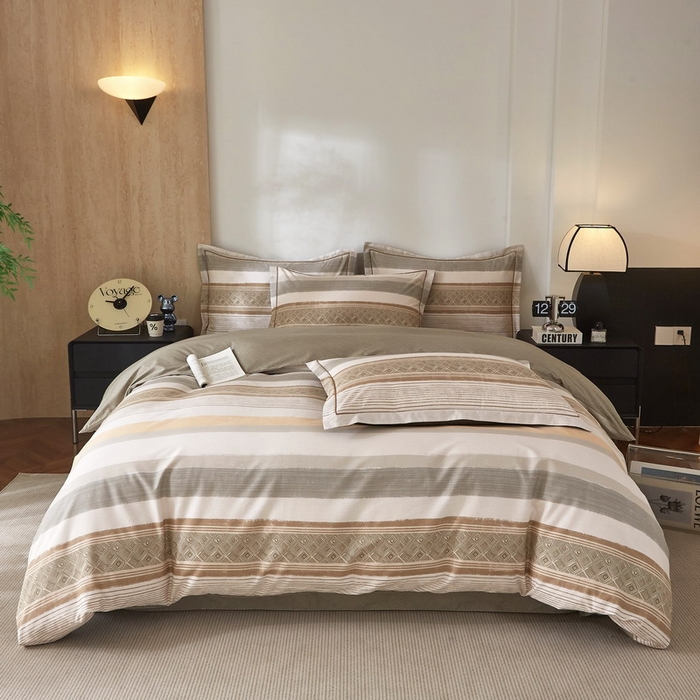 91家纺网 家纺一手货源 找家纺 沐白家居 2026新款亲肤舒适全棉印花四件套 罗马假日