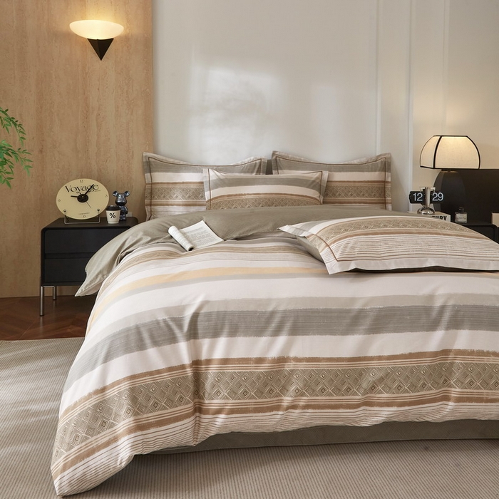 91家纺网 家纺一手货源 找家纺 沐白家居 2026新款亲肤舒适全棉印花四件套 罗马假日