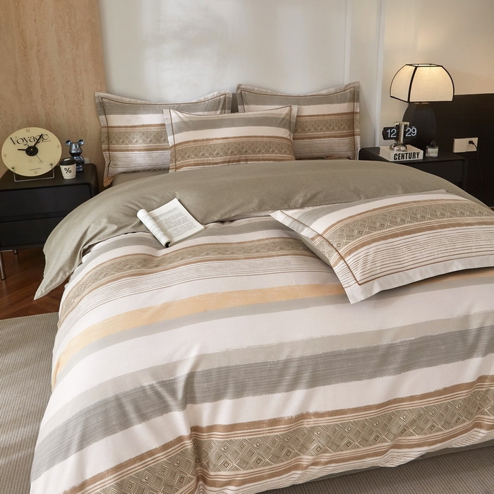 91家纺网 家纺一手货源 找家纺 沐白家居 2026新款亲肤舒适全棉印花四件套 罗马假日