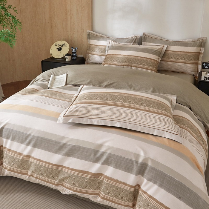 91家纺网 家纺一手货源 找家纺 沐白家居 2026新款亲肤舒适全棉印花四件套 罗马假日