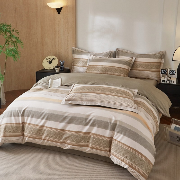 91家纺网 家纺一手货源 找家纺 沐白家居 2026新款亲肤舒适全棉印花四件套 罗马假日