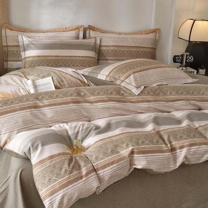 91家纺网 家纺一手货源 找家纺 沐白家居 2026新款亲肤舒适全棉印花四件套 罗马假日