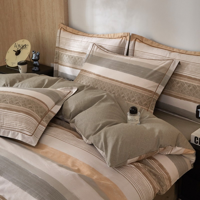 91家纺网 家纺一手货源 找家纺 沐白家居 2026新款亲肤舒适全棉印花四件套 罗马假日