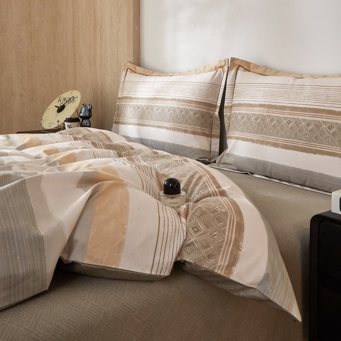 91家纺网 家纺一手货源 找家纺 沐白家居 2026新款亲肤舒适全棉印花四件套 罗马假日