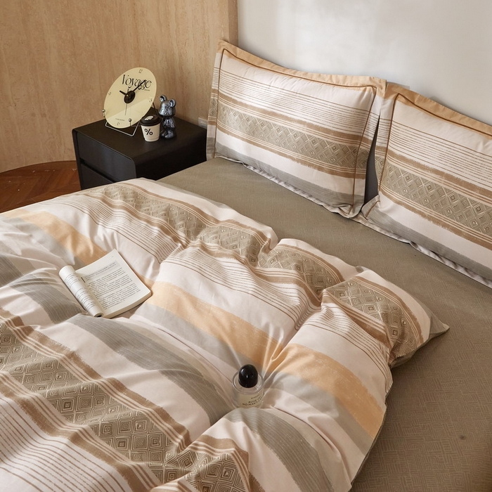 91家纺网 家纺一手货源 找家纺 沐白家居 2026新款亲肤舒适全棉印花四件套 罗马假日