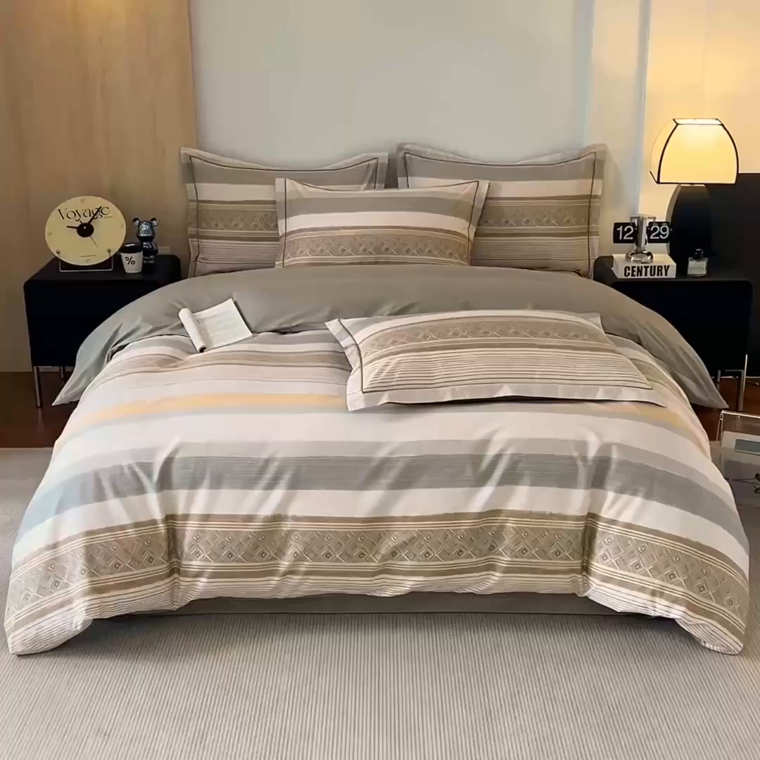 91家纺网 家纺一手货源 找家纺 沐白家居 2026新款亲肤舒适全棉印花四件套 罗马假日