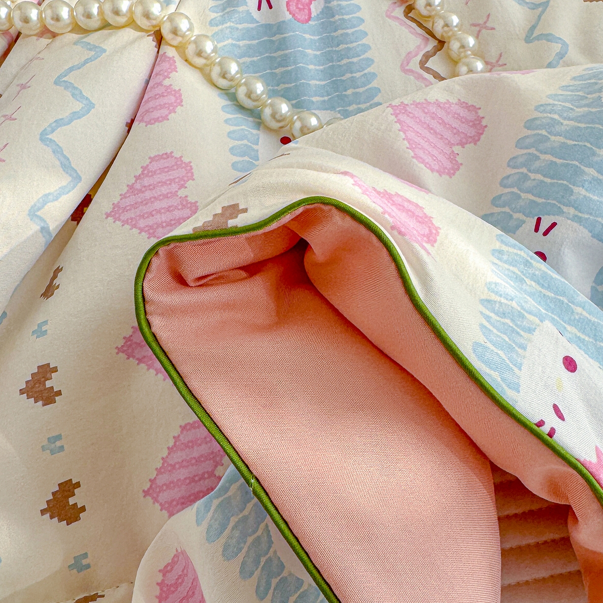 91家纺网 家纺一手货源 找家纺 弗苓家纺 2026新款A类水洗皱皱纱夏被夏凉被空调被 爱心凯蒂