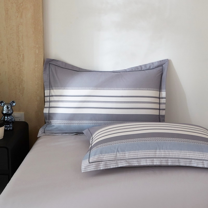 91家纺网 家纺一手货源 找家纺 沐白家居 2026新款亲肤舒适全棉印花四件套 暮光-蓝