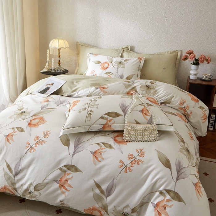 91家纺网 家纺一手货源 找家纺 沐白家居 2026新款亲肤舒适全棉印花四件套 诺溪