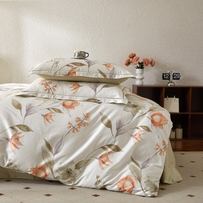 91家纺网 家纺一手货源 找家纺 沐白家居 2026新款亲肤舒适全棉印花四件套 诺溪