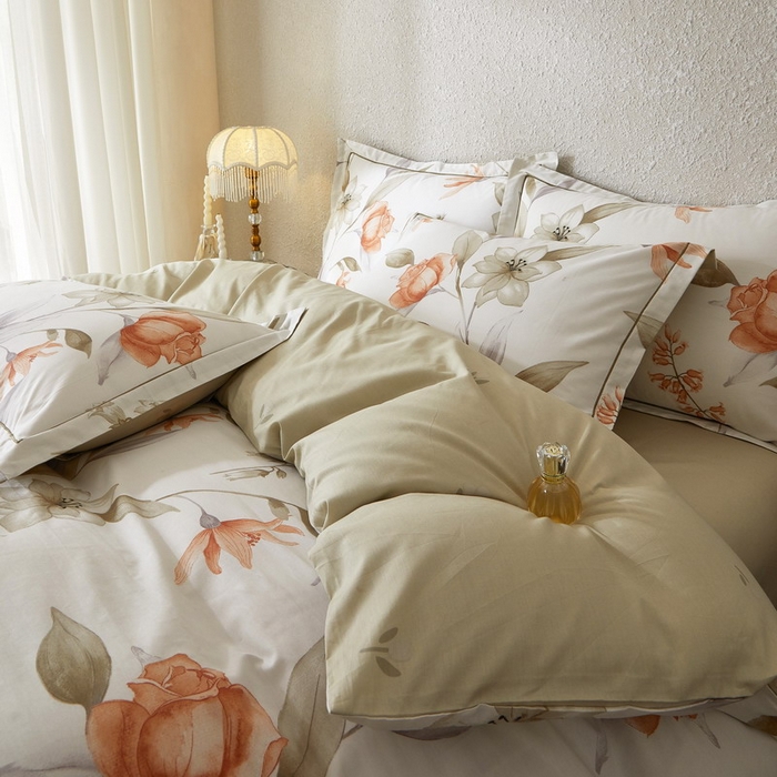 91家纺网 家纺一手货源 找家纺 沐白家居 2026新款亲肤舒适全棉印花四件套 诺溪