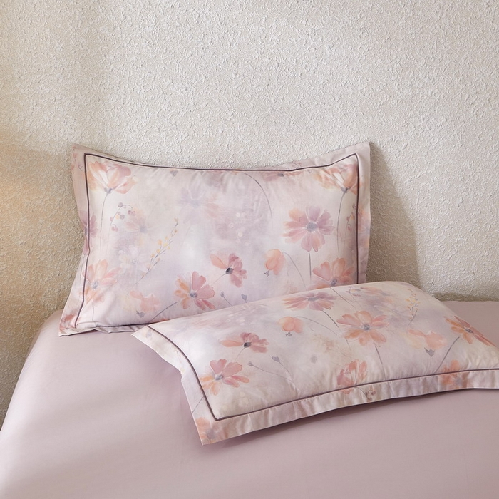 91家纺网 家纺一手货源 找家纺 沐白家居 2026新款亲肤舒适全棉印花四件套 时薇（紫）