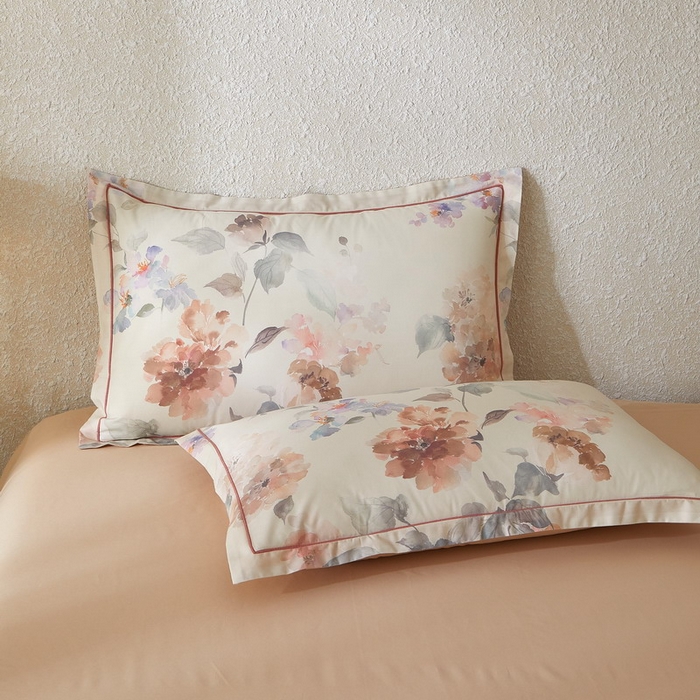 91家纺网 家纺一手货源 找家纺 沐白家居 2026新款亲肤舒适全棉印花四件套 香野-粉