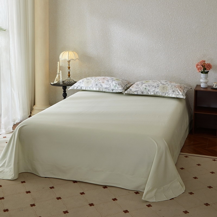 91家纺网 家纺一手货源 找家纺 沐白家居 2026新款亲肤舒适全棉印花四件套 邂逅（绿）