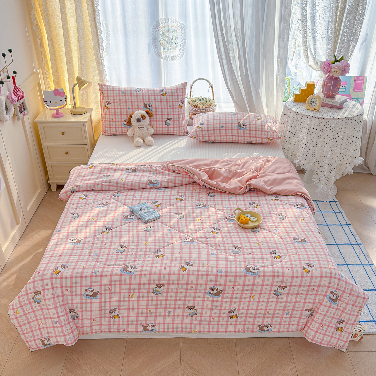 91家纺网 家纺一手货源 找家纺 弗苓家纺 2026新款A类水洗皱皱纱夏被夏凉被空调被 雪纳瑞