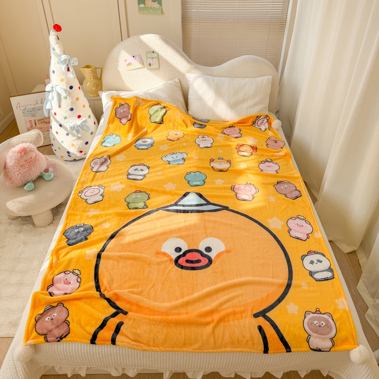 91家纺网 家纺一手货源 找家纺 （总）潮邦创意家居 2026新款星眠绒单层双面球毯-BubbleTots巴波布布独家授权