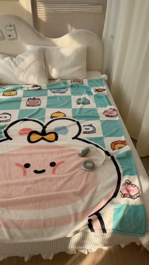 91家纺网 家纺一手货源 找家纺 （总）潮邦创意家居 2026新款星眠绒单层双面球毯-BubbleTots巴波布布独家授权