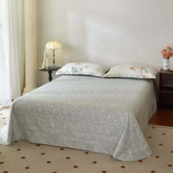 91家纺网 家纺一手货源 找家纺 沐白家居 2026新款亲肤舒适全棉印花四件套 月涟