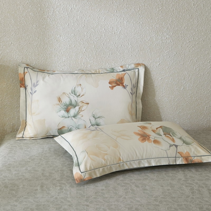 91家纺网 家纺一手货源 找家纺 沐白家居 2026新款亲肤舒适全棉印花四件套 月涟