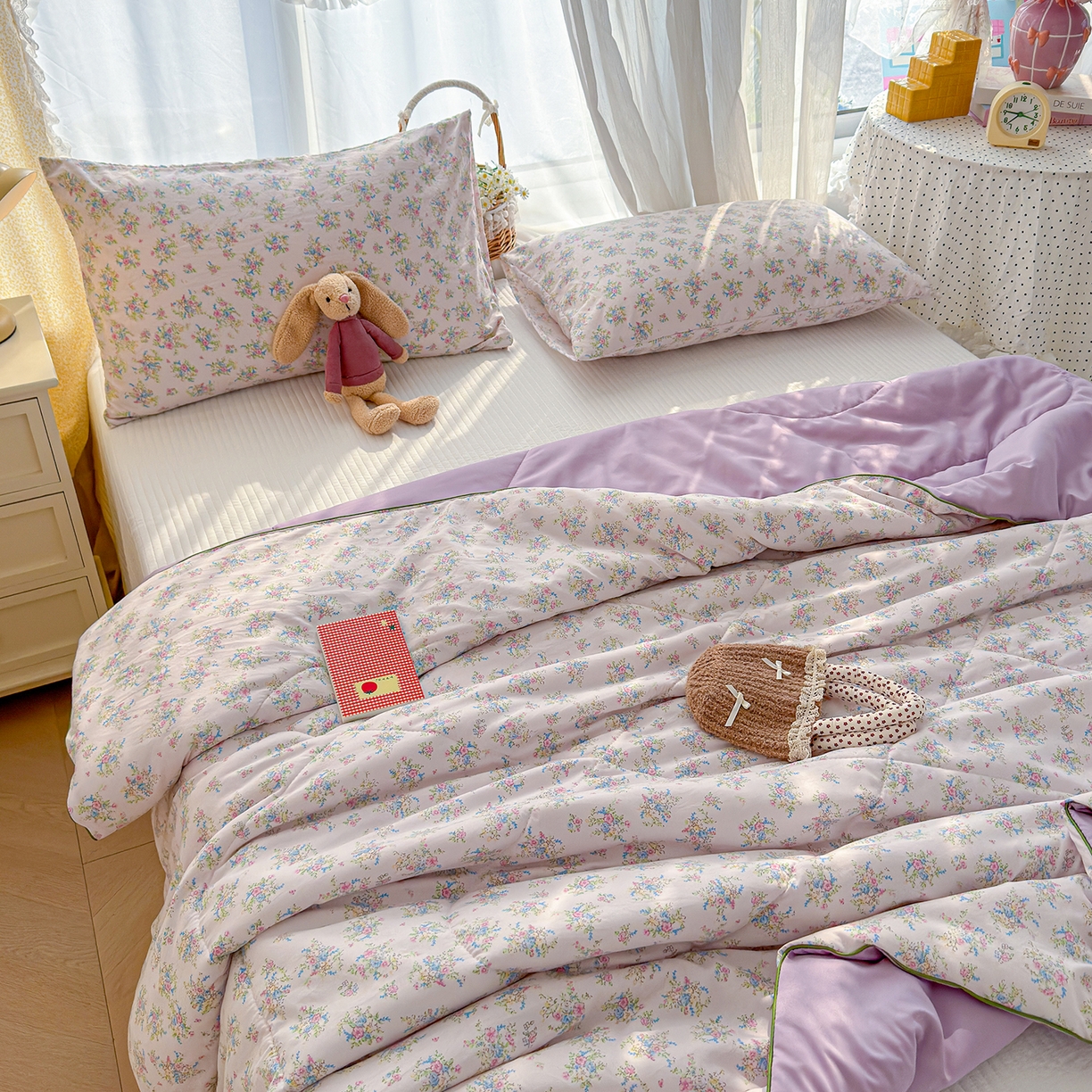 91家纺网 家纺一手货源 找家纺 弗苓家纺 2026新款A类水洗皱皱纱夏被夏凉被空调被 繁花锦