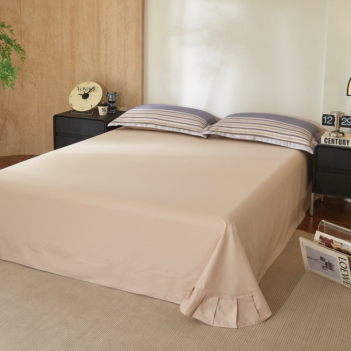 91家纺网 家纺一手货源 找家纺 沐白家居 2026新款亲肤舒适全棉印花四件套 自由式-咖