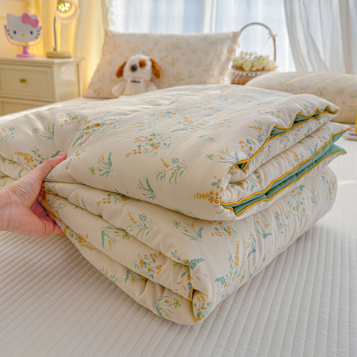 91家纺网 家纺一手货源 找家纺 弗苓家纺 2026新款A类水洗皱皱纱夏被夏凉被空调被 水月瑶