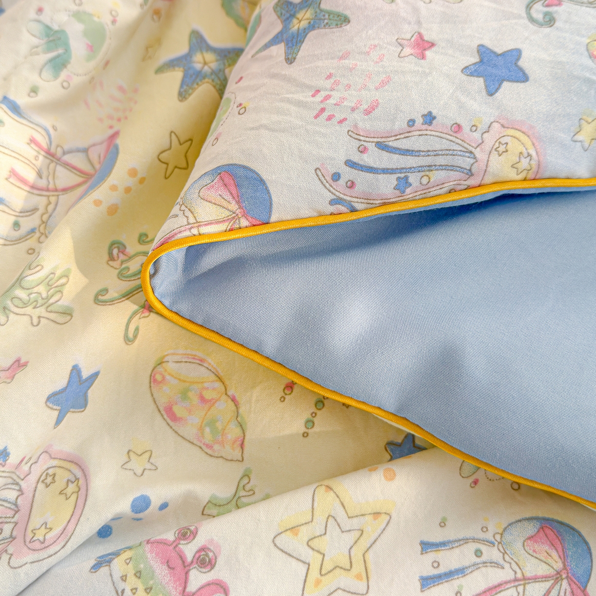 91家纺网 家纺一手货源 找家纺 弗苓家纺 2026新款A类水洗皱皱纱夏被夏凉被空调被 海洋馆