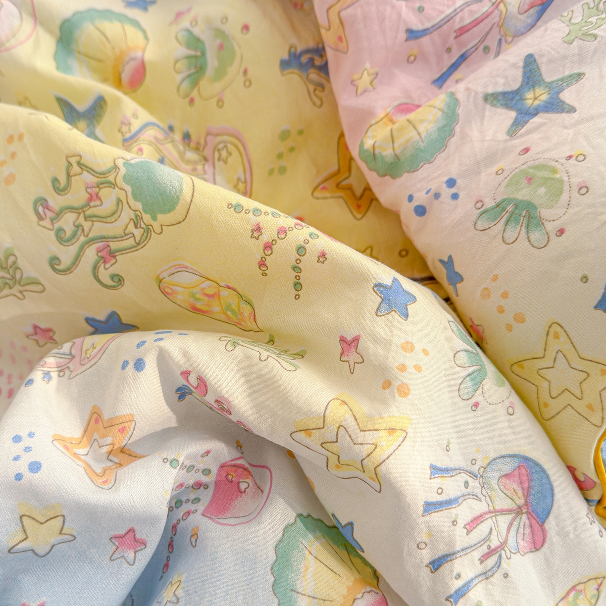 91家纺网 家纺一手货源 找家纺 弗苓家纺 2026新款A类水洗皱皱纱夏被夏凉被空调被 海洋馆