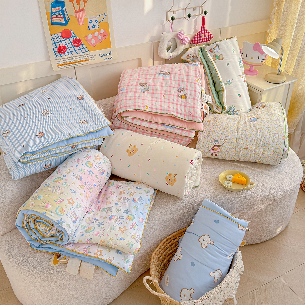 弗苓家纺 2026新款A类水洗皱皱纱夏被夏凉被空调被 组合图（仅供展示不可下单）