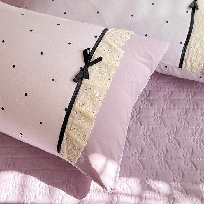 91家纺网 家纺一手货源 找家纺 苏米娜家纺SUMINA 2026新款春夏古法水洗棉床盖款四件套-波点系列 波点-星云紫