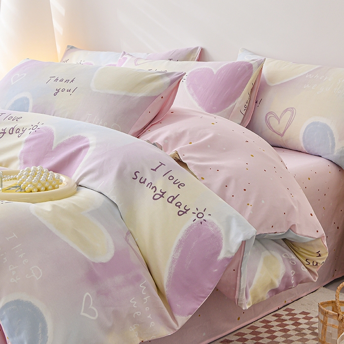 91家纺网 家纺一手货源 找家纺 （总）宇彬家纺 2026直播新款13070A类全棉纯棉印花床单床笠款四件套和单被套喷气清新简约（缩水足可定做）