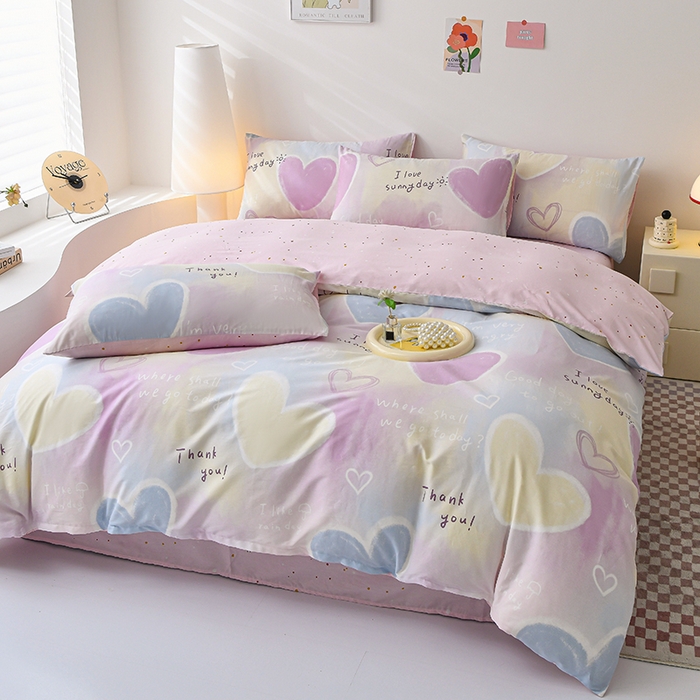 91家纺网 家纺一手货源 找家纺 （总）宇彬家纺 2026直播新款13070A类全棉纯棉印花床单床笠款四件套和单被套喷气清新简约（缩水足可定做）