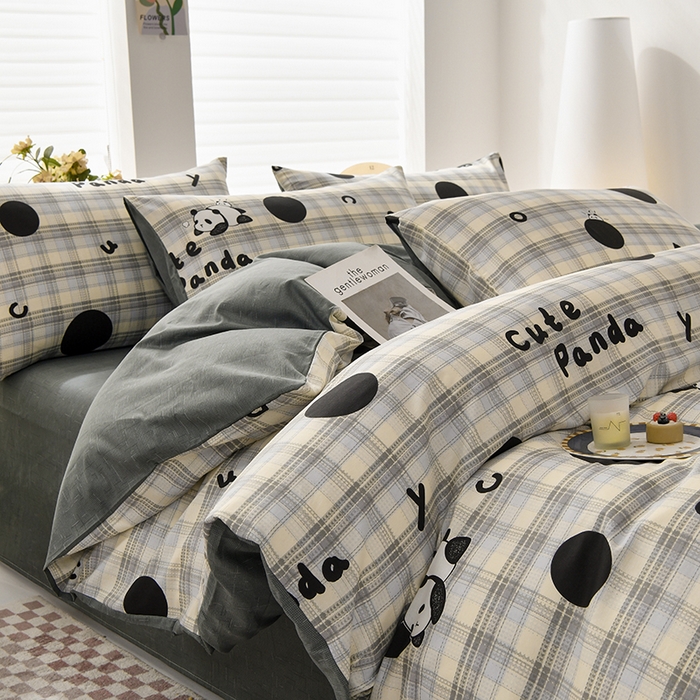 91家纺网 家纺一手货源 找家纺 （总）宇彬家纺 2026直播新款13070A类全棉纯棉印花床单床笠款四件套和单被套喷气清新简约（缩水足可定做）