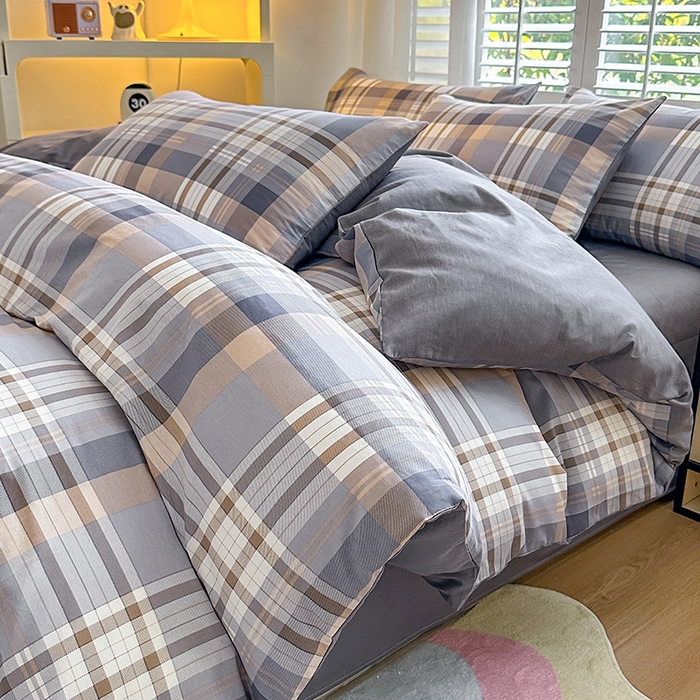 91家纺网 家纺一手货源 找家纺 （总）宇彬家纺 2026直播新款13070A类全棉纯棉印花床单床笠款四件套和单被套喷气清新简约（缩水足可定做）