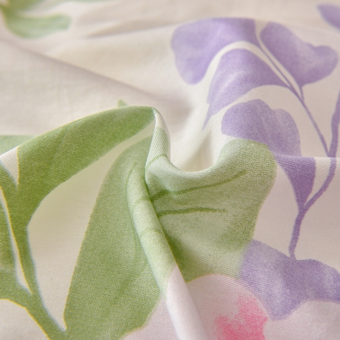 91家纺网 家纺一手货源 找家纺 宇彬家纺 2026直播新款13070A类全棉纯棉印花床单床笠款四件套和单被套喷气清新简约（缩水足可定做） 夏日