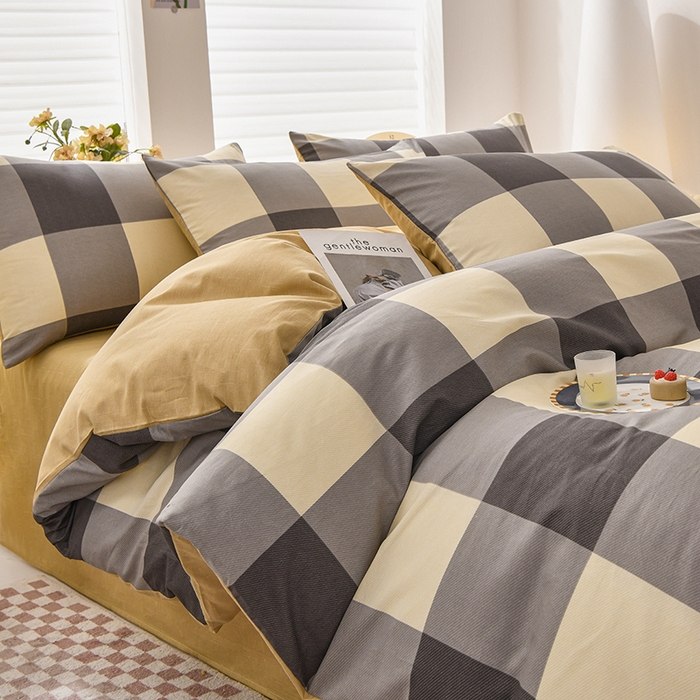 91家纺网 家纺一手货源 找家纺 （总）宇彬家纺 2026直播新款13070A类全棉纯棉印花床单床笠款四件套和单被套喷气清新简约（缩水足可定做）