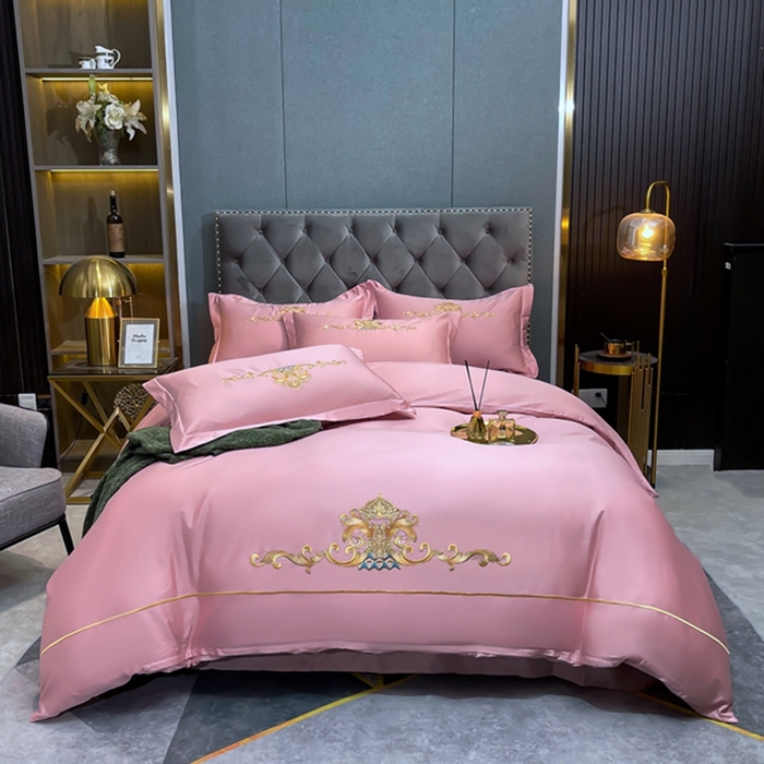 91家纺网 家纺一手货源 找家纺 （总）慕她家纺 2026年全棉纯棉婚庆四件套大红色刺绣结床上用品