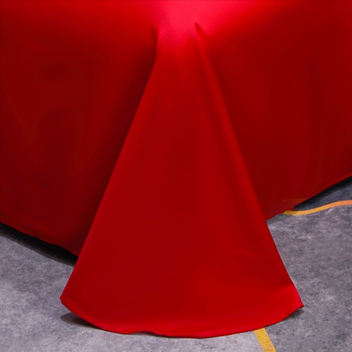 91家纺网 家纺一手货源 找家纺 慕她家纺 2026年全棉纯棉婚庆四件套大红色刺绣结床上用品 皇家风范大红