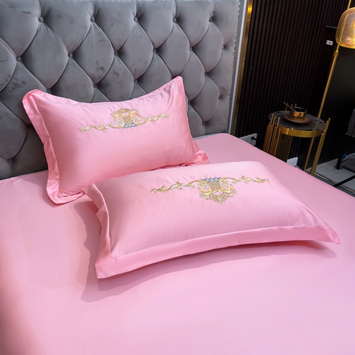 91家纺网 家纺一手货源 找家纺 慕她家纺 2026年全棉纯棉婚庆四件套大红色刺绣结床上用品 皇家风范粉玉