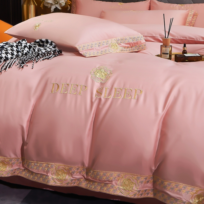 91家纺网 家纺一手货源 找家纺 慕她家纺 2026年全棉纯棉婚庆四件套大红色刺绣结床上用品 倾心 豆沙