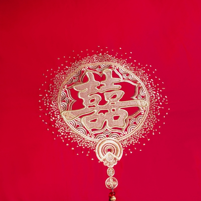 91家纺网 家纺一手货源 找家纺 慕她家纺 2026年全棉纯棉婚庆四件套大红色刺绣结床上用品 倾城之恋 金