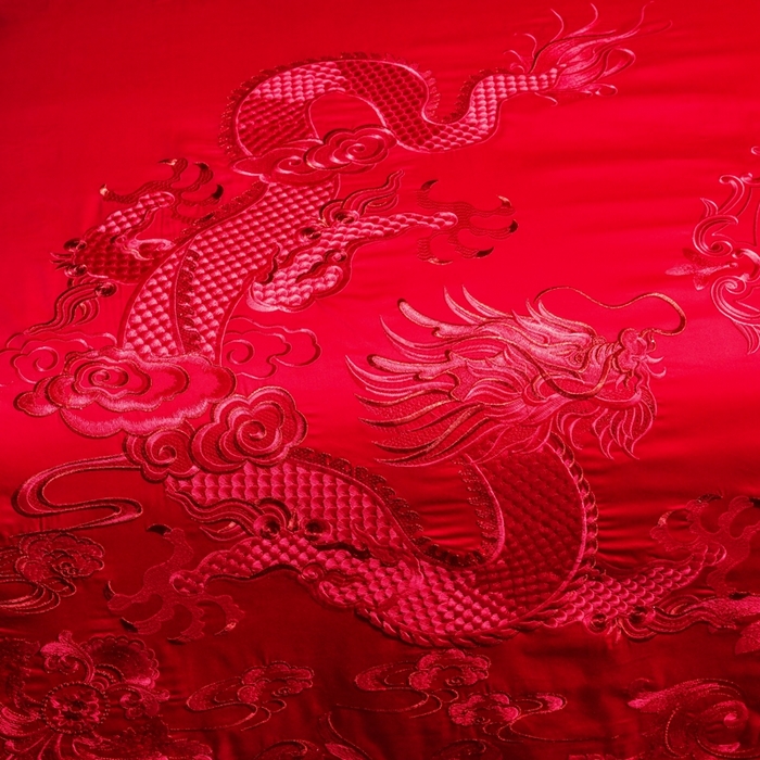 91家纺网 家纺一手货源 找家纺 慕她家纺 2026年全棉纯棉婚庆四件套大红色刺绣结床上用品 爱情盛典