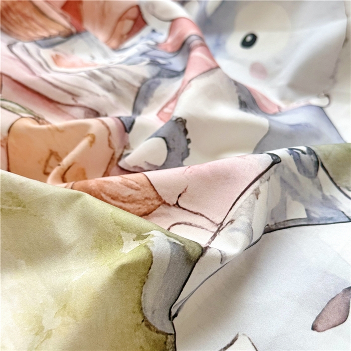 91家纺网 家纺一手货源 找家纺 萌宝家纺 2026新款春夏儿童全棉60贡缎被套幼儿园三件套含芯6件套 丛林聚餐