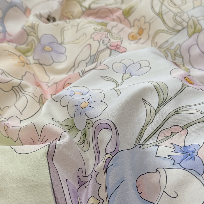 91家纺网 家纺一手货源 找家纺 萌宝家纺 2026新款春夏儿童全棉60贡缎被套幼儿园三件套含芯6件套 天鹅湖