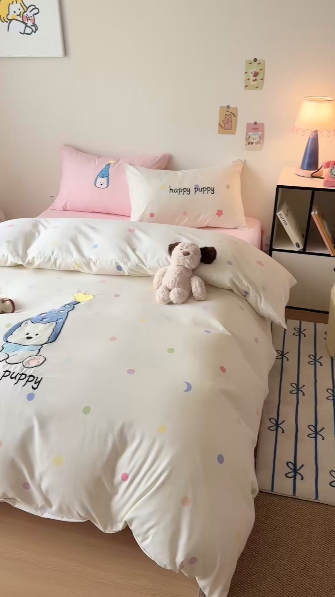 91家纺网 家纺一手货源 找家纺 吾欢心 2026春夏新款水洗棉床盖款四件套夏被四件套 开心露比