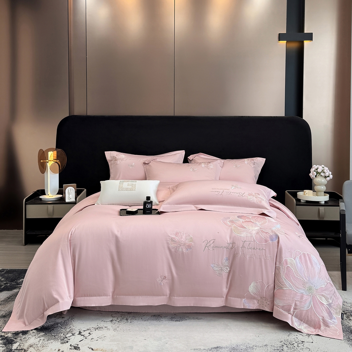 91家纺网 家纺一手货源 找家纺 家居1号家纺 2026新款50双股挚爱新疆长绒棉四件套 挚爱-桃花粉