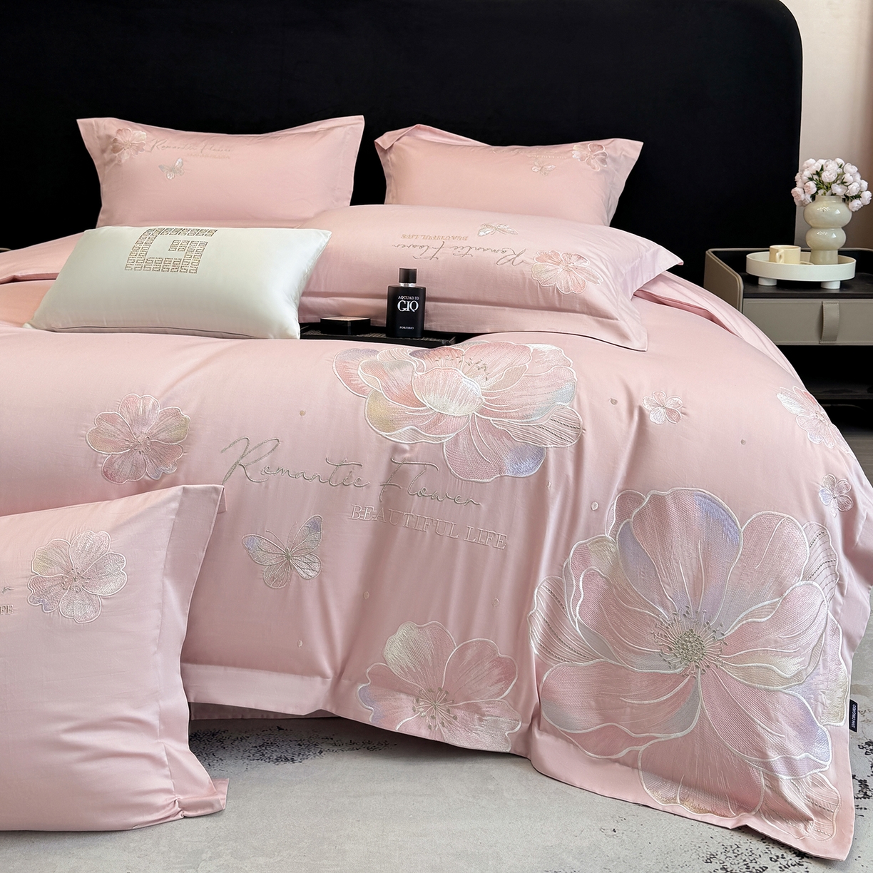 91家纺网 家纺一手货源 找家纺 家居1号家纺 2026新款50双股挚爱新疆长绒棉四件套 挚爱-桃花粉