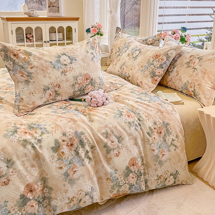 91家纺网 家纺一手货源 找家纺 （总）佑金甜 2026新款精梳全棉印花四件套