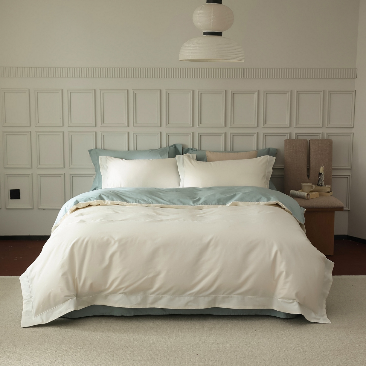 91家纺网 家纺一手货源 找家纺 （总）万盛家纺 2026新款全棉宽边埋绳四件套（拍图一）